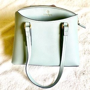 Sage with floral lining purse